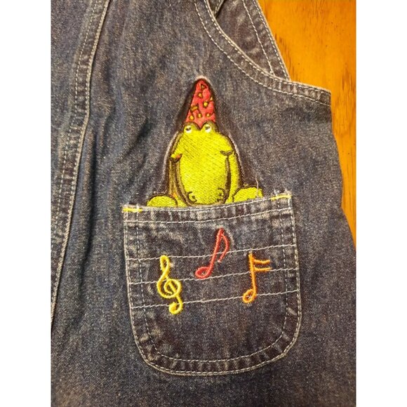 Vintage Baby Genius Denim Overalls w/Shirt 18 Months Embroidered Puppy Alligator - Picture 10 of 16